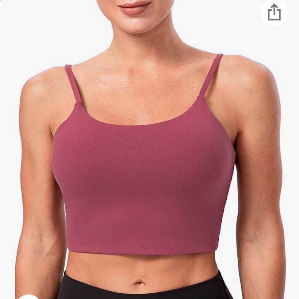 Women’s Lavento athletic tank crop top with built in sports bra in mauve
